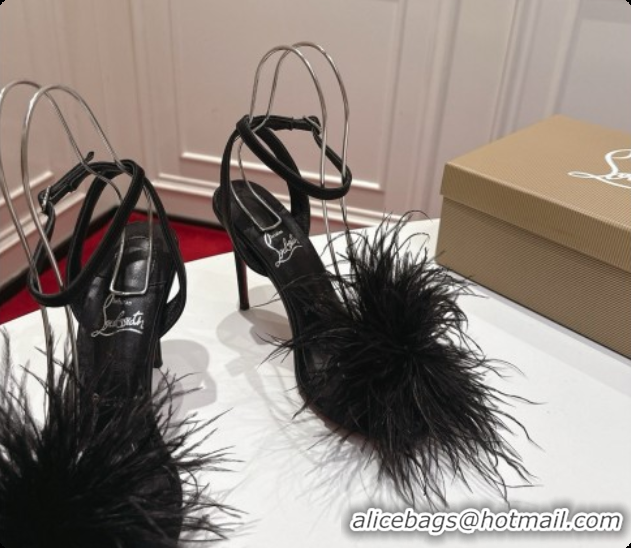 Sumptuous Christian Louboutin Miss Z Plumes Sandals CL080148 Black 2026 