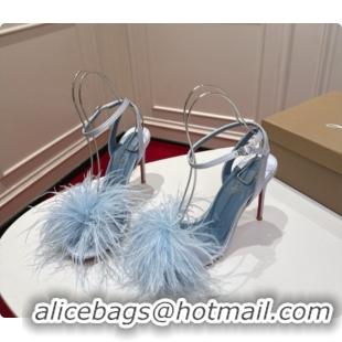 Buy Discount Christian Louboutin Miss Z Plumes Sandals CL080150 Blue 2026