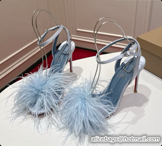 Buy Discount Christian Louboutin Miss Z Plumes Sandals CL080150 Blue 2026