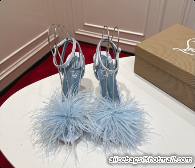 Buy Discount Christian Louboutin Miss Z Plumes Sandals CL080150 Blue 2026