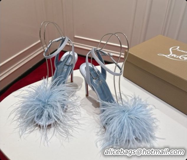 Buy Discount Christian Louboutin Miss Z Plumes Sandals CL080150 Blue 2026
