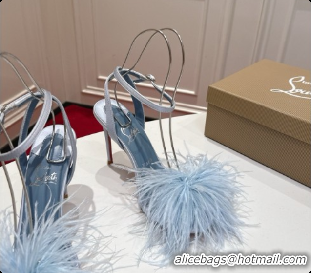 Buy Discount Christian Louboutin Miss Z Plumes Sandals CL080150 Blue 2026