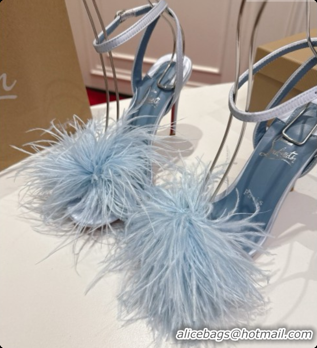 Buy Discount Christian Louboutin Miss Z Plumes Sandals CL080150 Blue 2026