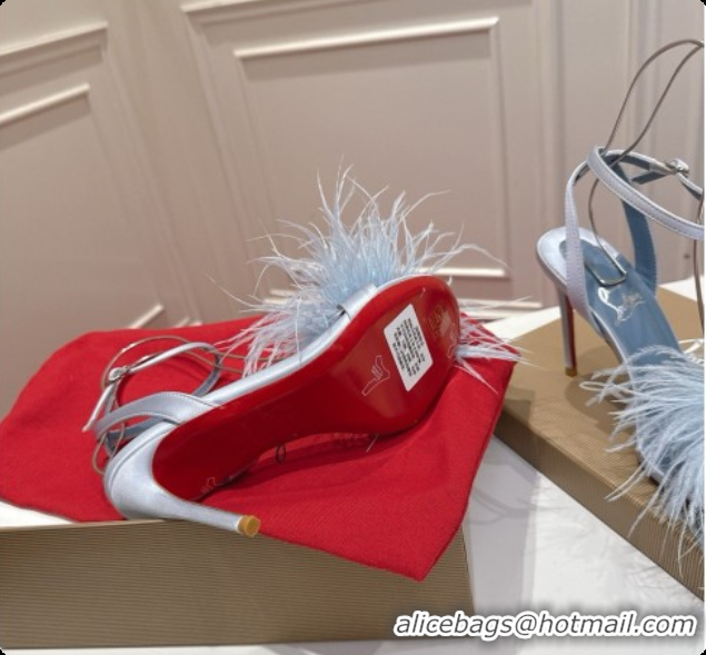 Buy Discount Christian Louboutin Miss Z Plumes Sandals CL080150 Blue 2026