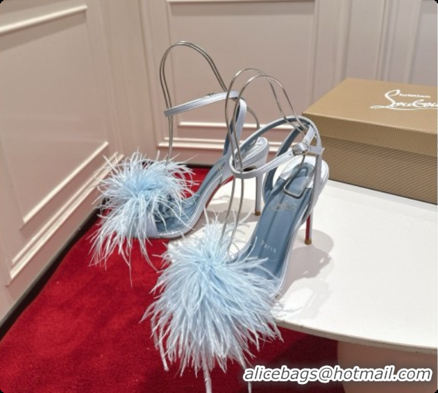 Buy Discount Christian Louboutin Miss Z Plumes Sandals CL080150 Blue 2026