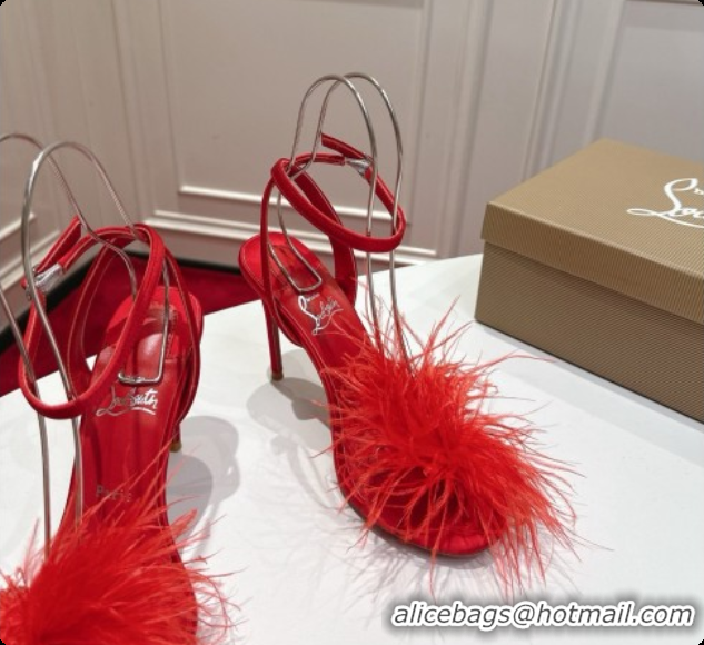 Top Grade Christian Louboutin Miss Z Plumes Sandals CL080151 Red 2026