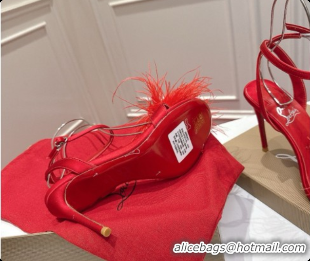Top Grade Christian Louboutin Miss Z Plumes Sandals CL080151 Red 2026