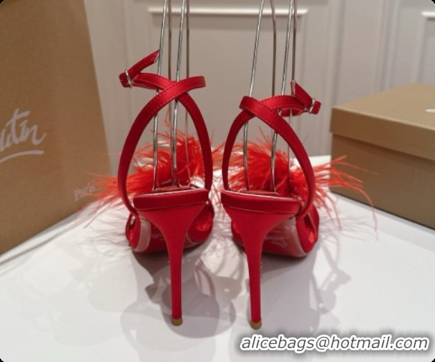 Top Grade Christian Louboutin Miss Z Plumes Sandals CL080151 Red 2026