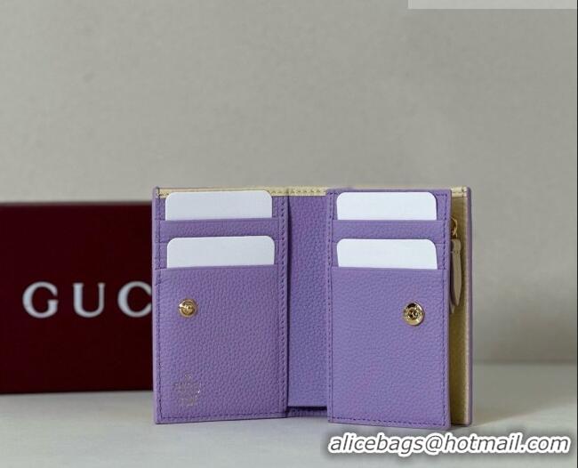 Grade Design Gucci Bi-color GG Marmont Small Wallet 772738 Yellow/Purple 2026