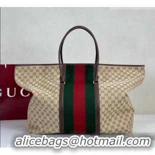Grade Quality Gucci Medium GG Canvas Duffle Bag with Web 872979 Sand 2026