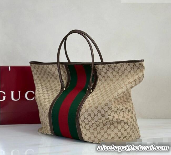 Grade Quality Gucci Medium GG Canvas Duffle Bag with Web 872979 Sand 2026