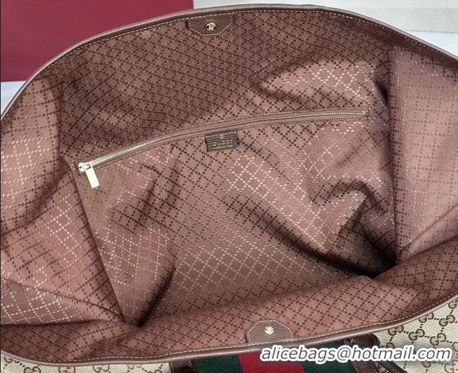 Grade Quality Gucci Medium GG Canvas Duffle Bag with Web 872979 Sand 2026