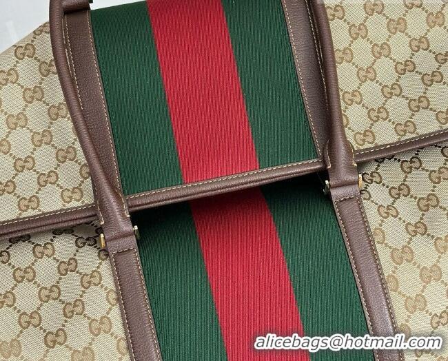 Grade Quality Gucci Medium GG Canvas Duffle Bag with Web 872979 Sand 2026