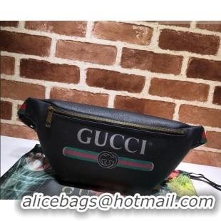 Best Quality Gucci Print Calfskin Belt Bag 493869 Black 2026