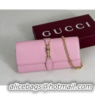 Trendy Design Gucci Jackie Wallet on Chain in Pink Grainy Leather 867165 2026
