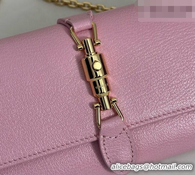Trendy Design Gucci Jackie Wallet on Chain in Pink Grainy Leather 867165 2026