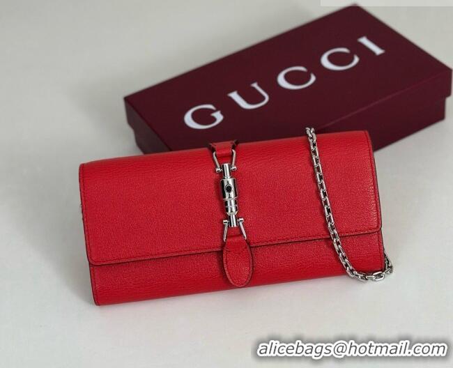 Buy Cheapest Gucci Jackie Wallet on Chain in Red Grainy Leather 867165 2026