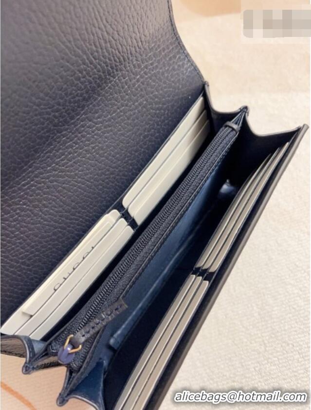 Most Popular Gucci Bi-color GG Marmont Continental Wallet 456116 Navy Blue 2026 