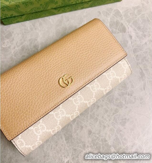 Top Quality Gucci Bi-color GG Marmont Continental Wallet 456116 Beige 2026