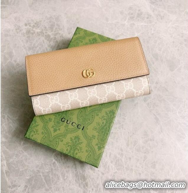 Top Quality Gucci Bi-color GG Marmont Continental Wallet 456116 Beige 2026