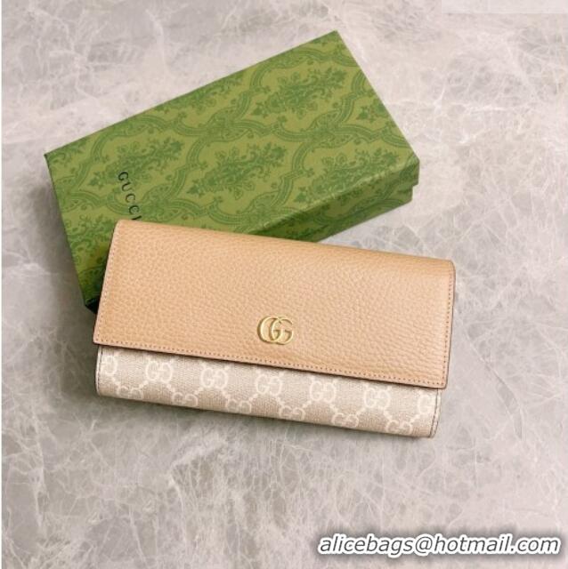 Top Quality Gucci Bi-color GG Marmont Continental Wallet 456116 Beige 2026