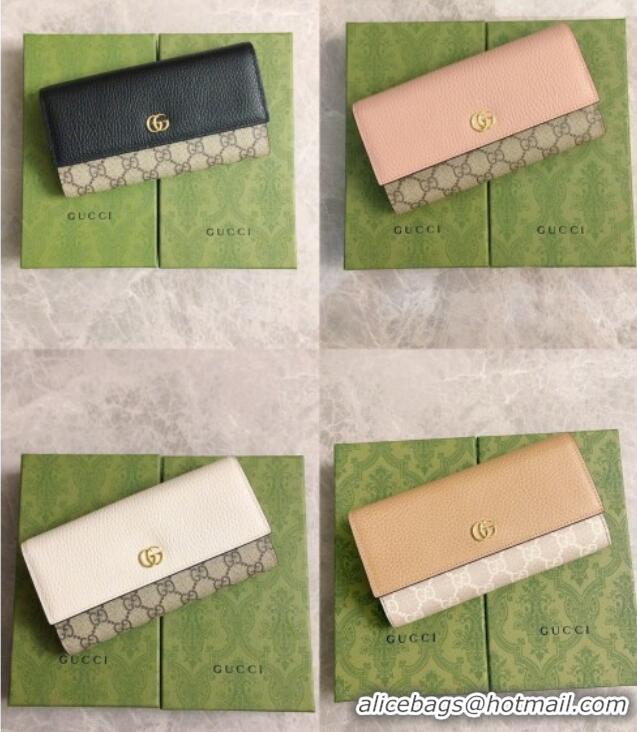 Top Quality Gucci Bi-color GG Marmont Continental Wallet 456116 Beige 2026