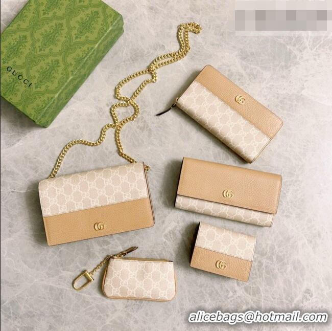 Top Quality Gucci Bi-color GG Marmont Continental Wallet 456116 Beige 2026