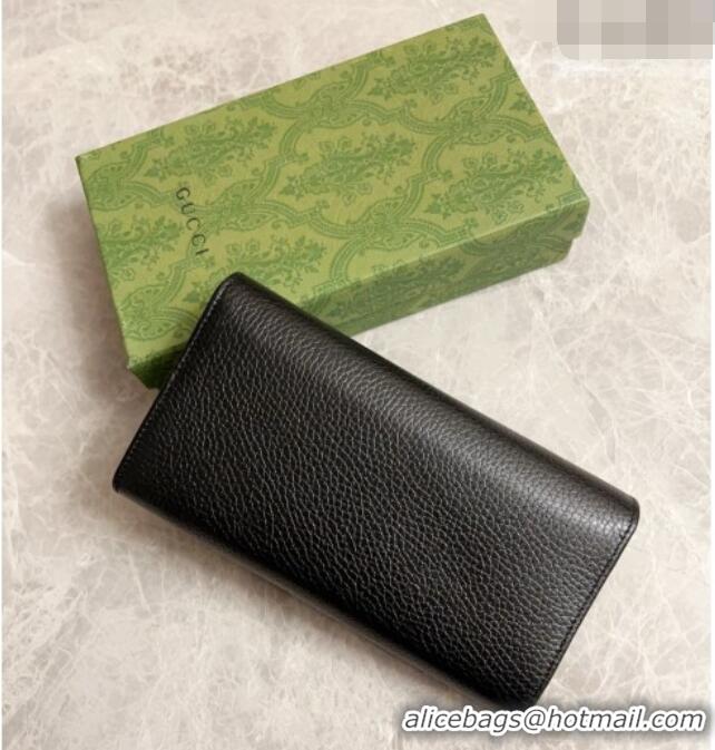 Unique Grade Gucci GG Marmont Continental Wallet in Black Grained Calfskin 456116 2026