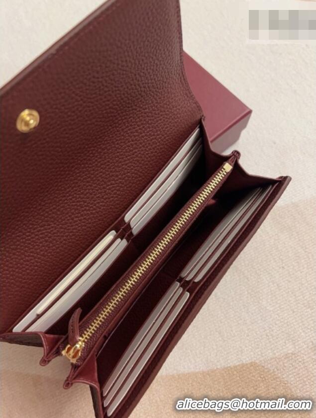 Elegant Gucci GG Marmont Continental Wallet in Grained Calfskin 456116 Black/Burgundy 2026