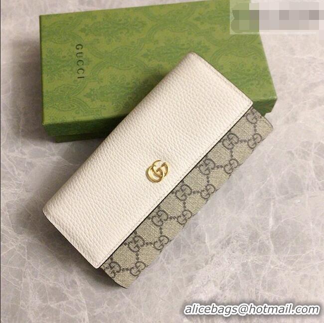 Unique Grade Gucci Bi-color GG Marmont Continental Wallet 456116 White 2026
