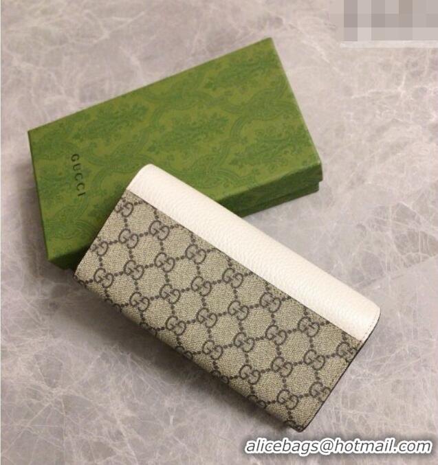 Unique Grade Gucci Bi-color GG Marmont Continental Wallet 456116 White 2026