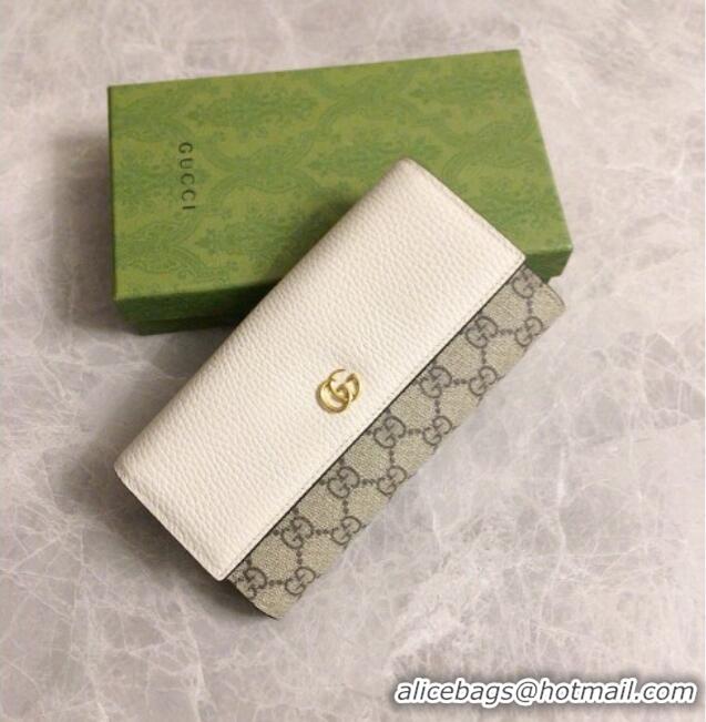 Unique Grade Gucci Bi-color GG Marmont Continental Wallet 456116 White 2026