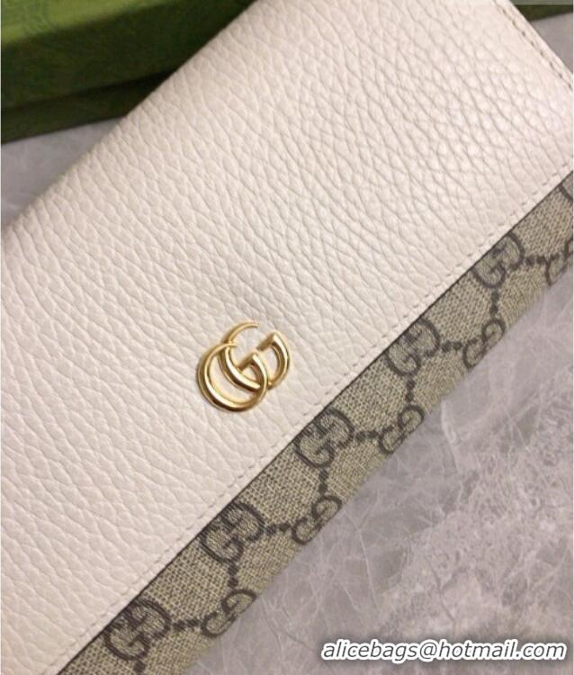 Unique Grade Gucci Bi-color GG Marmont Continental Wallet 456116 White 2026