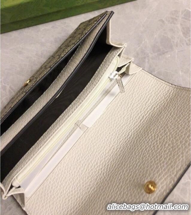 Unique Grade Gucci Bi-color GG Marmont Continental Wallet 456116 White 2026