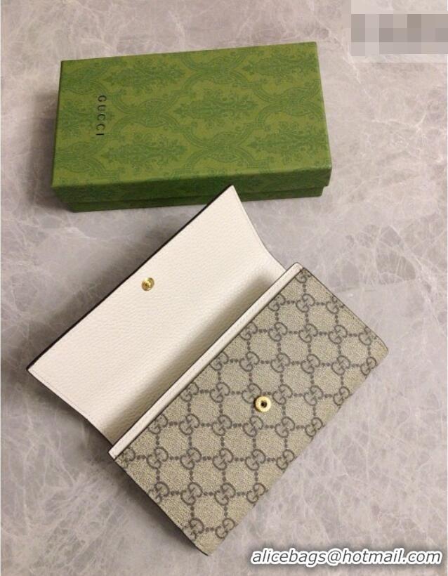 Unique Grade Gucci Bi-color GG Marmont Continental Wallet 456116 White 2026