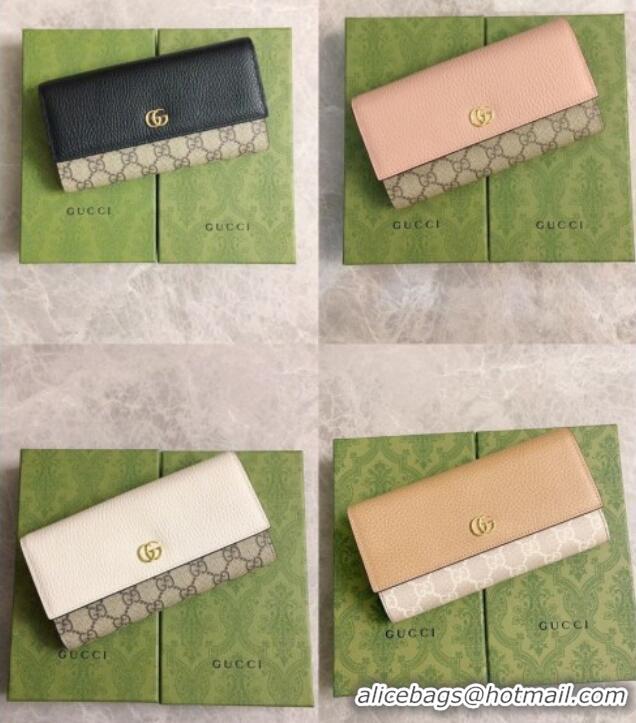 Unique Grade Gucci Bi-color GG Marmont Continental Wallet 456116 White 2026