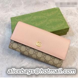 Super Quality Gucci Bi-color GG Marmont Continental Wallet 456116 Pink 2026