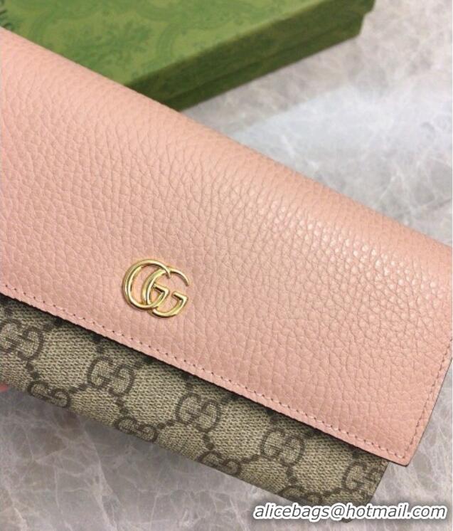 Super Quality Gucci Bi-color GG Marmont Continental Wallet 456116 Pink 2026