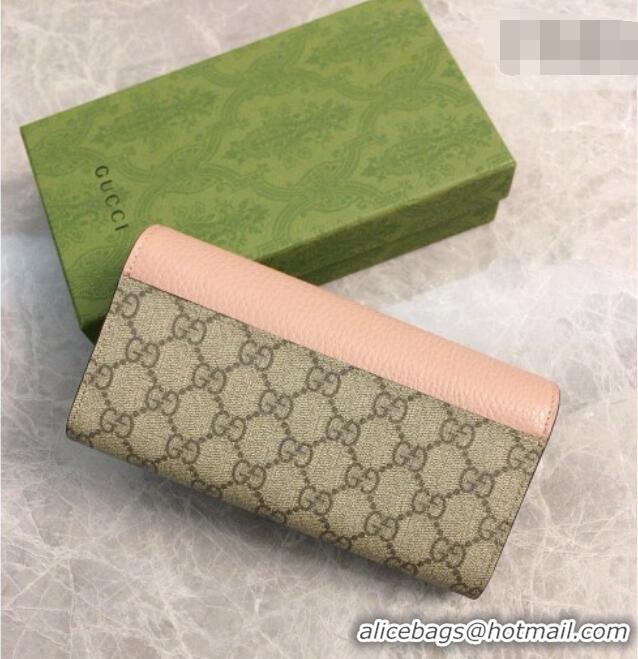 Super Quality Gucci Bi-color GG Marmont Continental Wallet 456116 Pink 2026