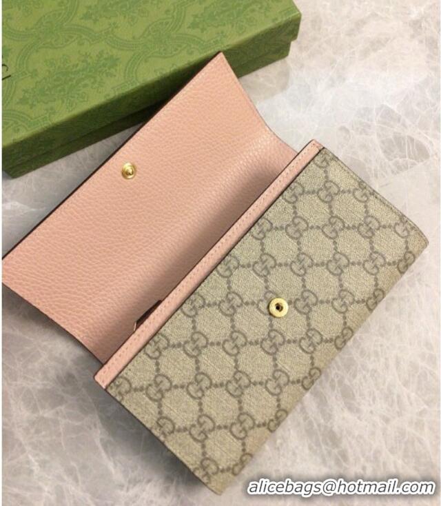 Super Quality Gucci Bi-color GG Marmont Continental Wallet 456116 Pink 2026