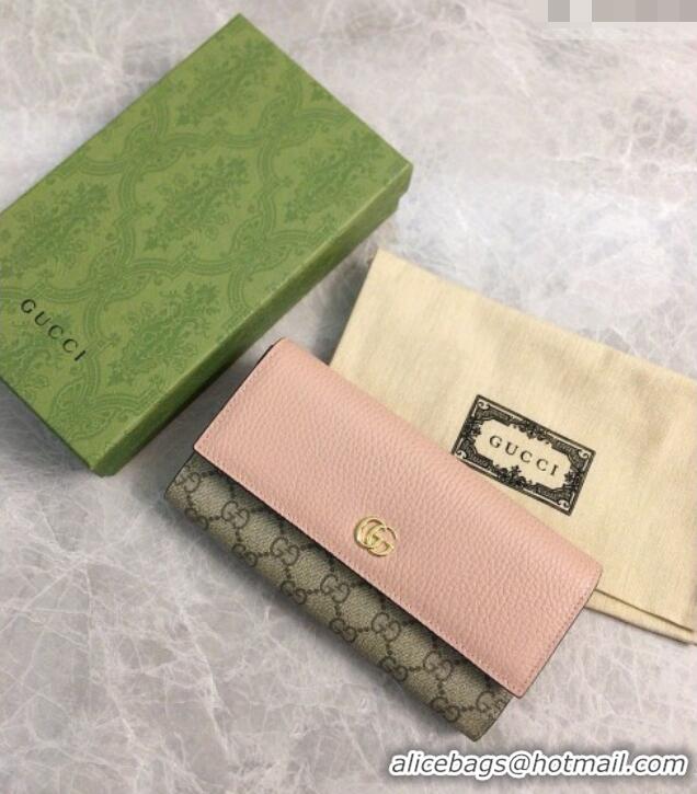 Super Quality Gucci Bi-color GG Marmont Continental Wallet 456116 Pink 2026