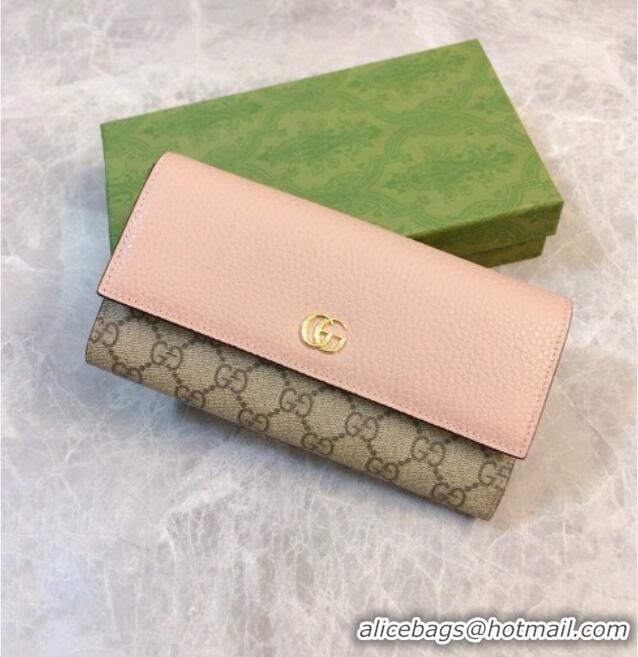 Super Quality Gucci Bi-color GG Marmont Continental Wallet 456116 Pink 2026