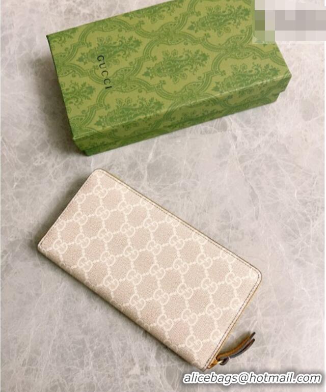 Hot Style Gucci Bi-color GG Marmont Zip Around Wallet 456117 Beige 2026