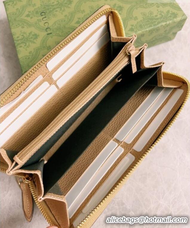 Hot Style Gucci Bi-color GG Marmont Zip Around Wallet 456117 Beige 2026