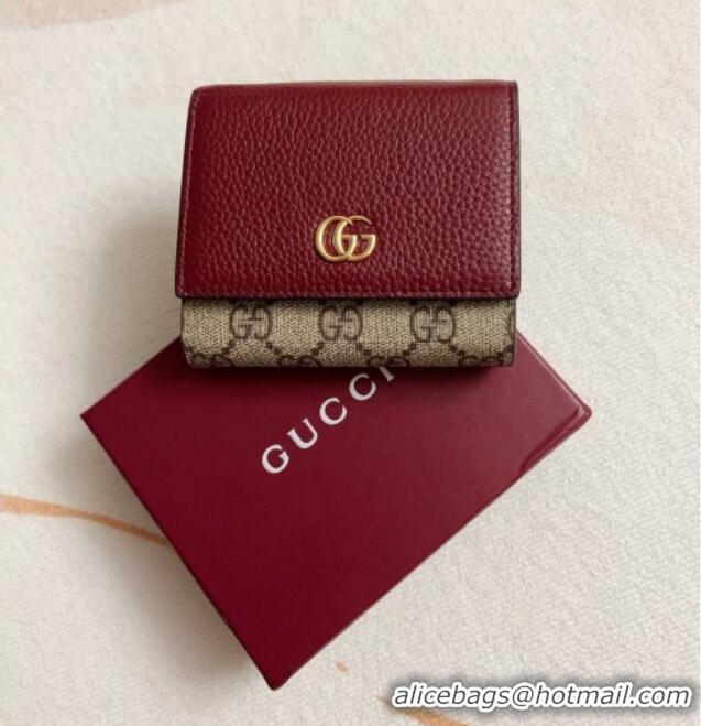 Reasonable Price Gucci Bi-color GG Wallet 598587 Burgundy 2026 