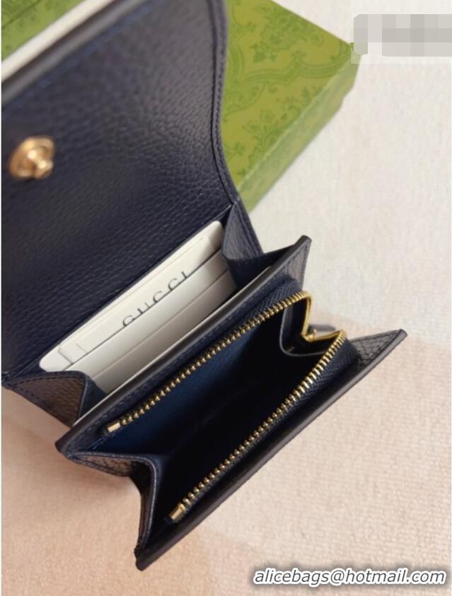 Luxury Classic Gucci Bi-color GG Wallet 598587 Navy Blue 2026 