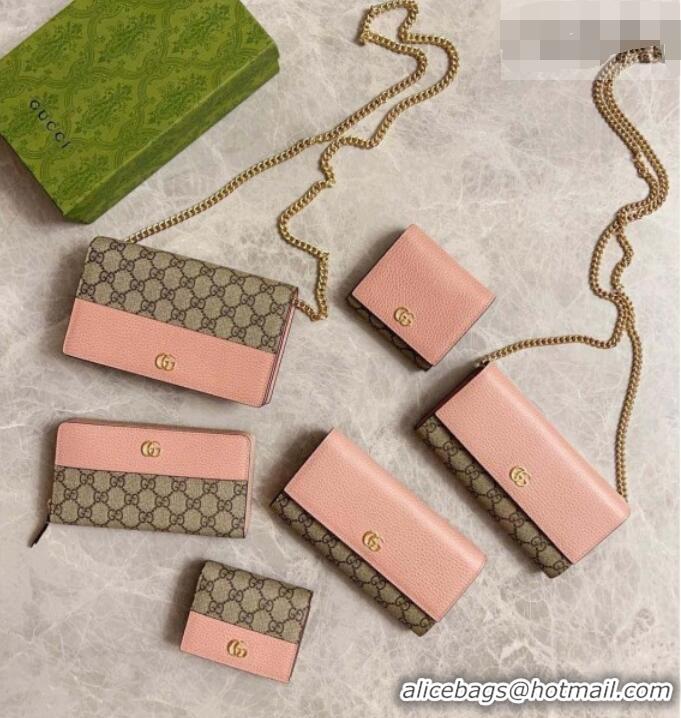 Luxury Gucci Bi-color GG Wallet 598587 Pink 2026