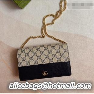 Online Discount Gucci Bi-color GG Marmont Wallet on Chain 497985 Black 2026