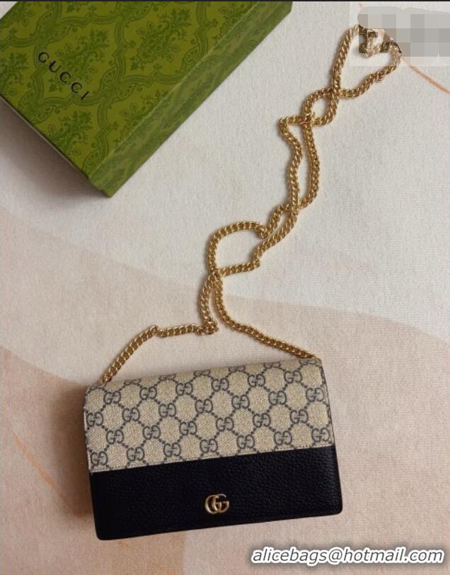 Online Discount Gucci Bi-color GG Marmont Wallet on Chain 497985 Black 2026