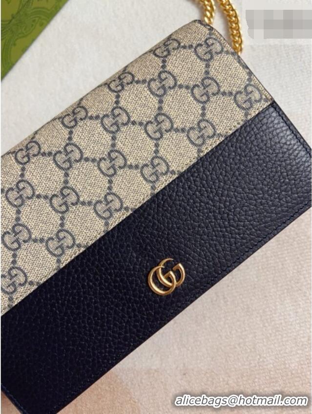 Online Discount Gucci Bi-color GG Marmont Wallet on Chain 497985 Black 2026